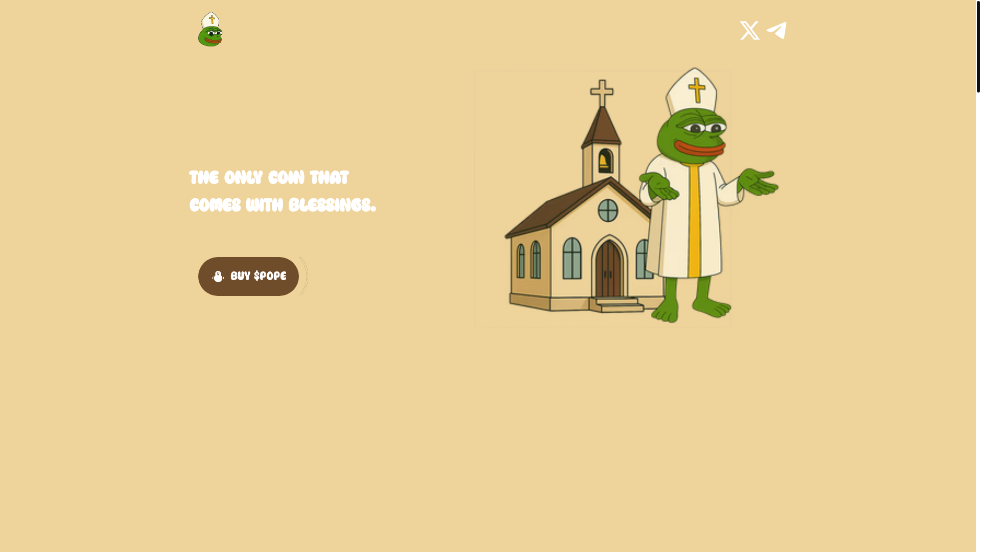 website screenshot of https://popememe.fun/