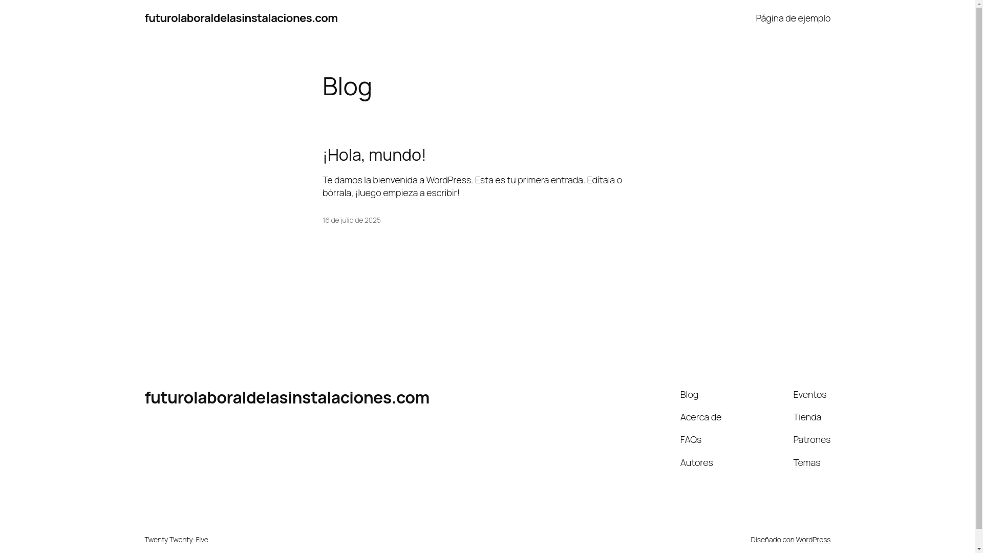 website screenshot of https://futurolaboraldelasinstalaciones.es/