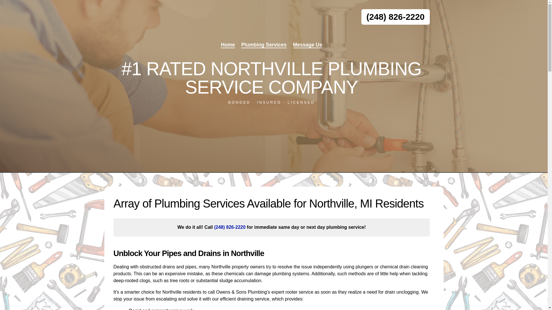 website screenshot of https://owens-sonsplumbingmi.homes/