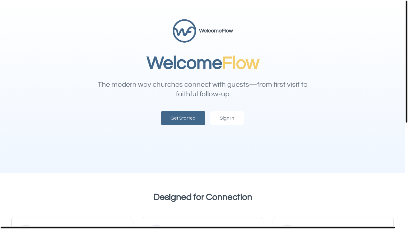 website screenshot of https://welcomeflowonline.com/
