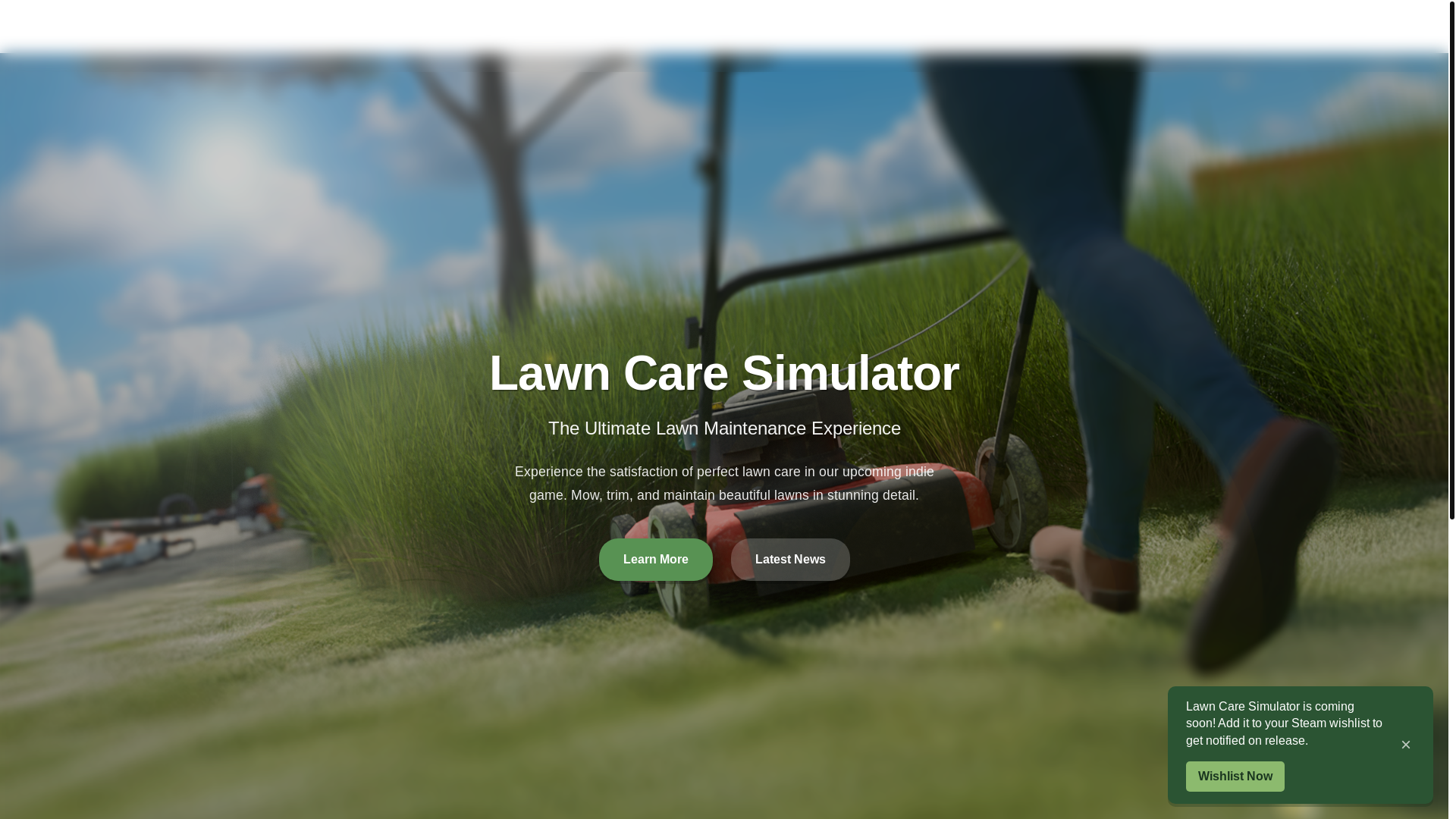 website screenshot of https://lawncaresimulator.com/