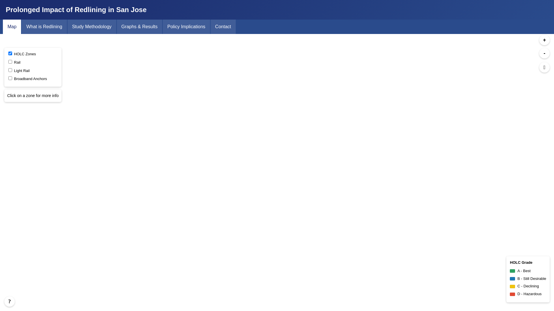 website screenshot of https://sanjoseredlining.org/