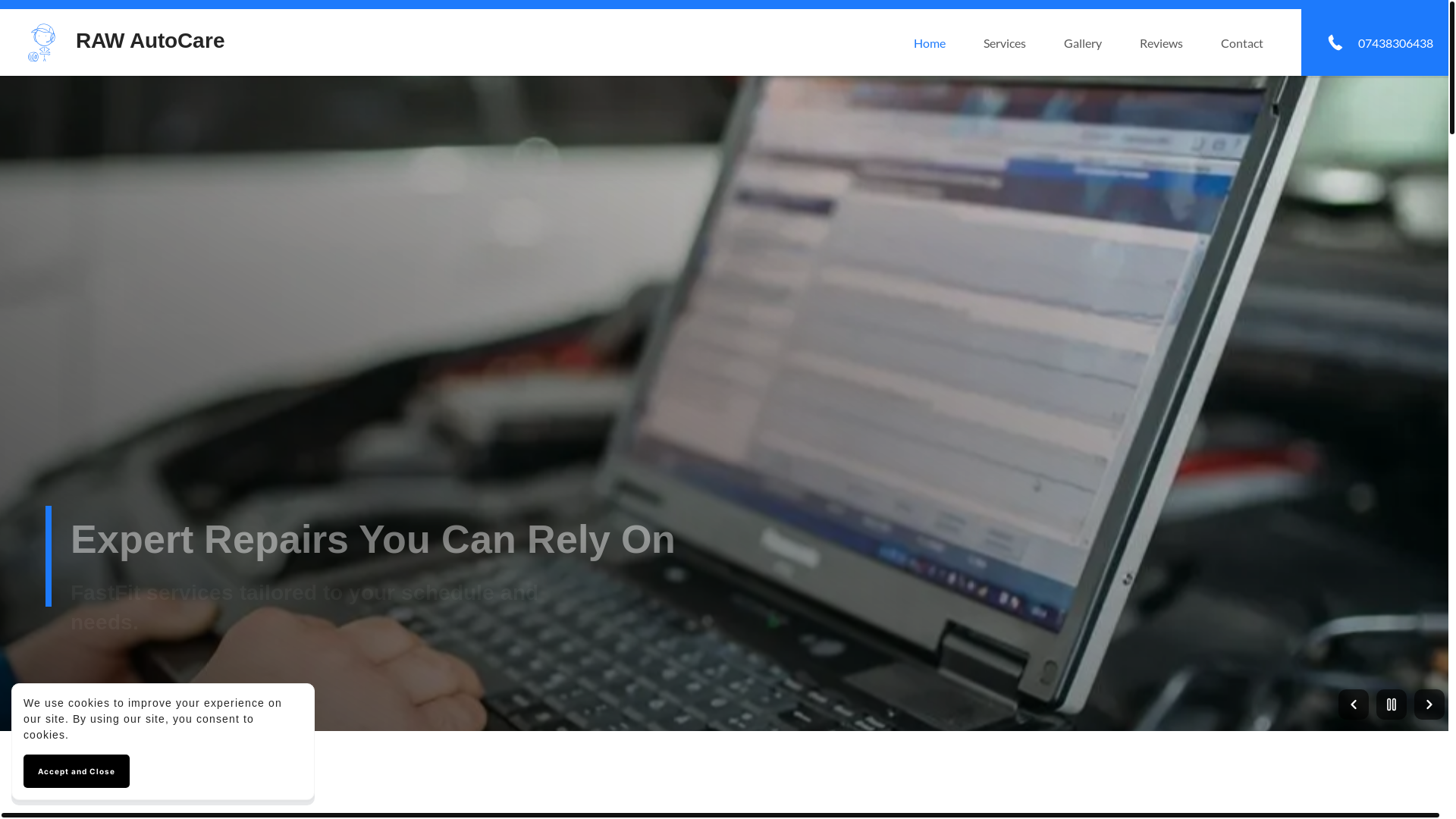 website screenshot of https://rawautocare.co.uk/