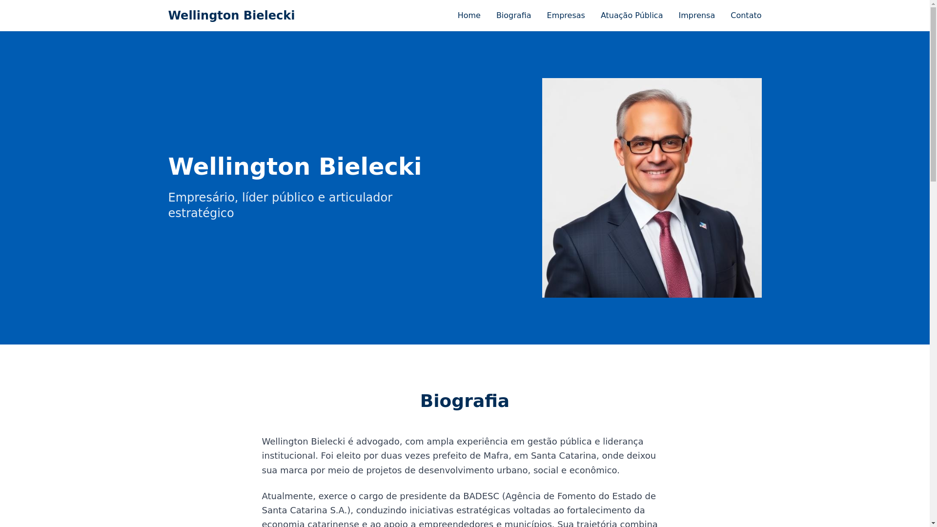 website screenshot of https://wellingtonbielecki.com.br/