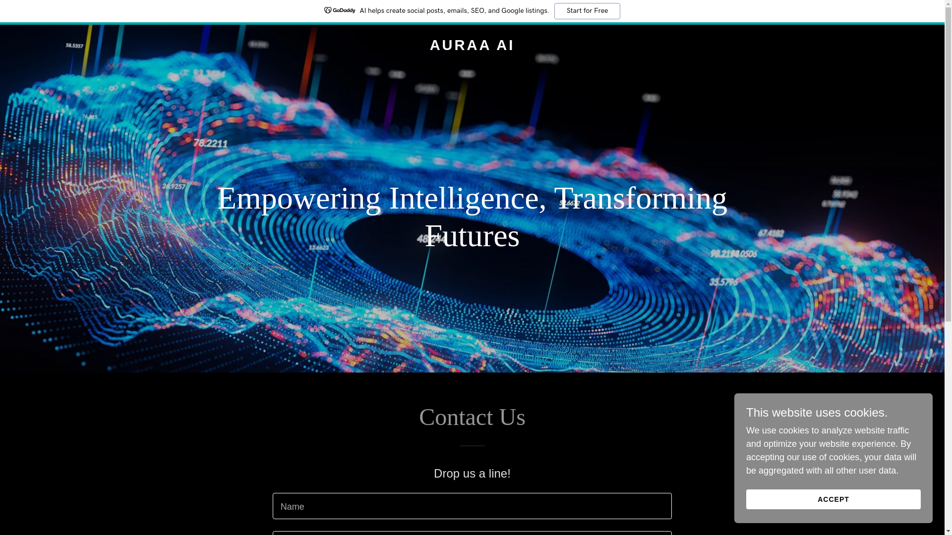 website screenshot of https://auraaai.ai/