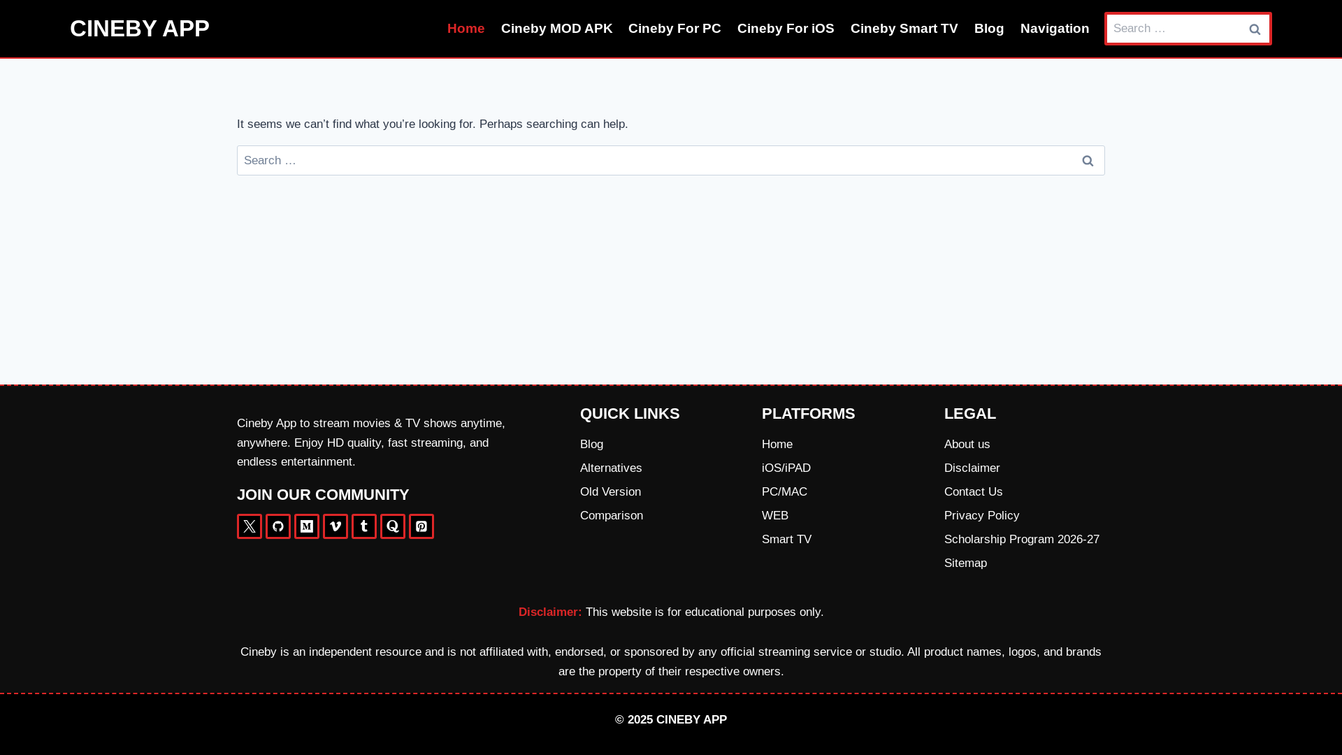 website screenshot of https://cineby.com.co/