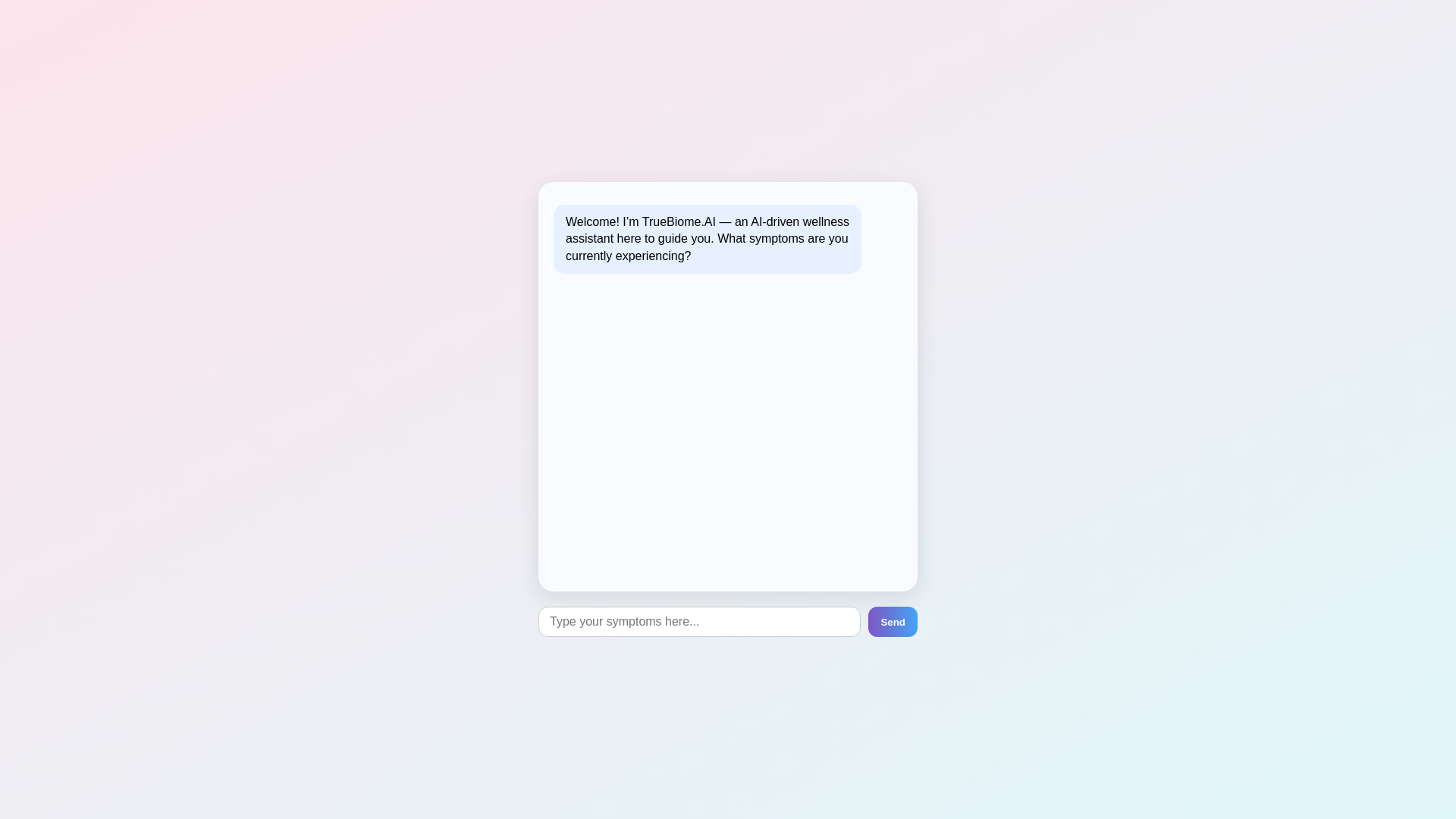 website screenshot of https://trubiome.ai/