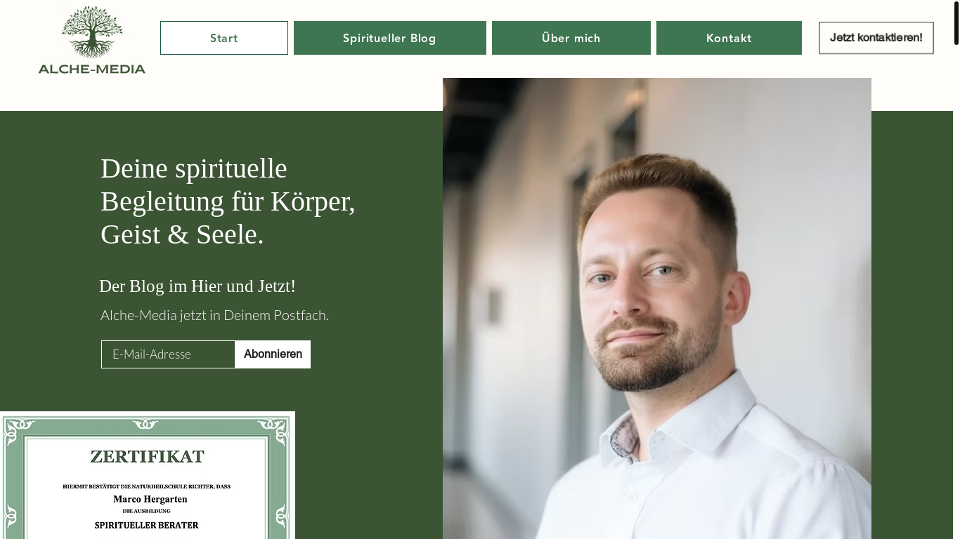 website screenshot of https://alche-media.de/