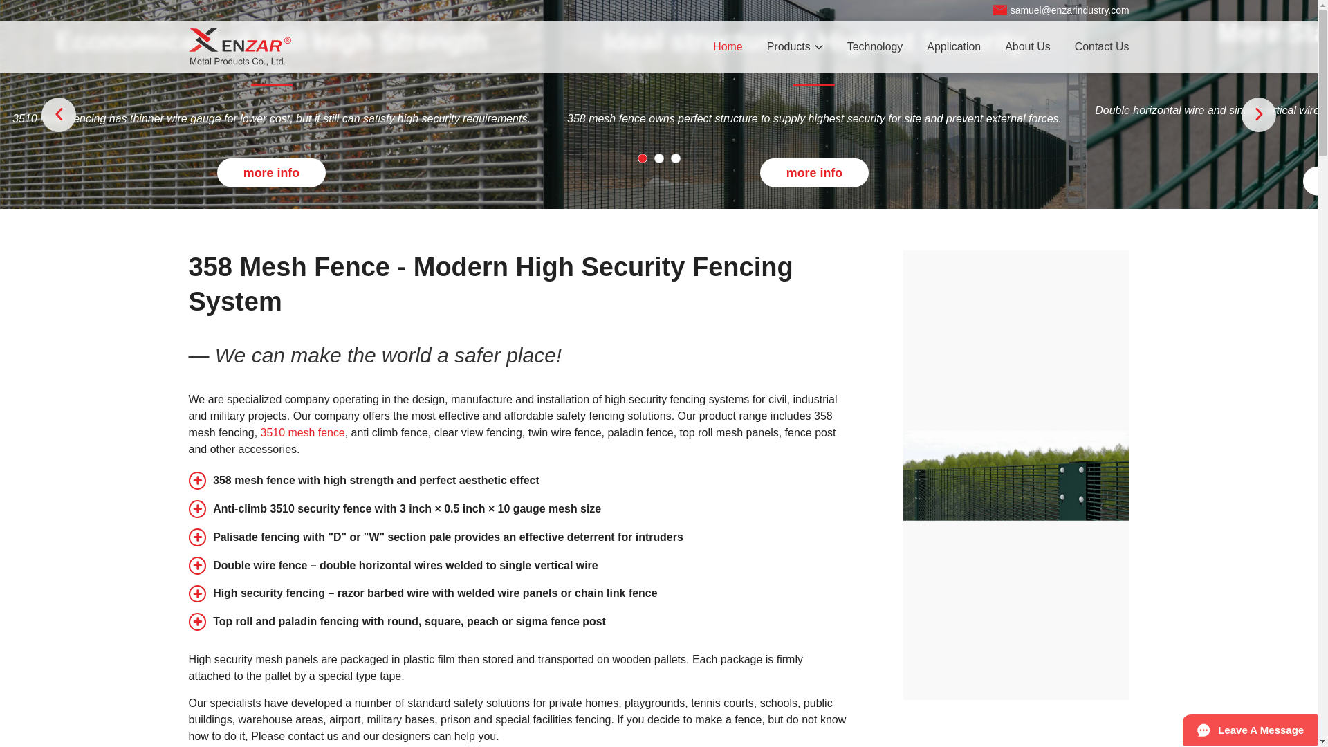 website screenshot of https://www.358meshfence.com/