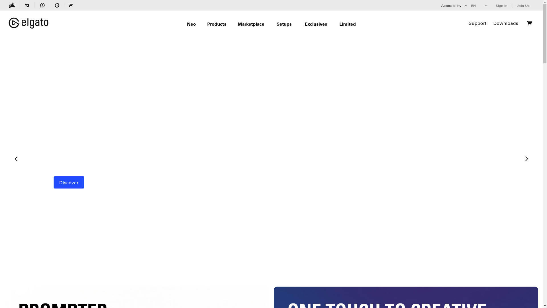 website screenshot of https://elgato.com