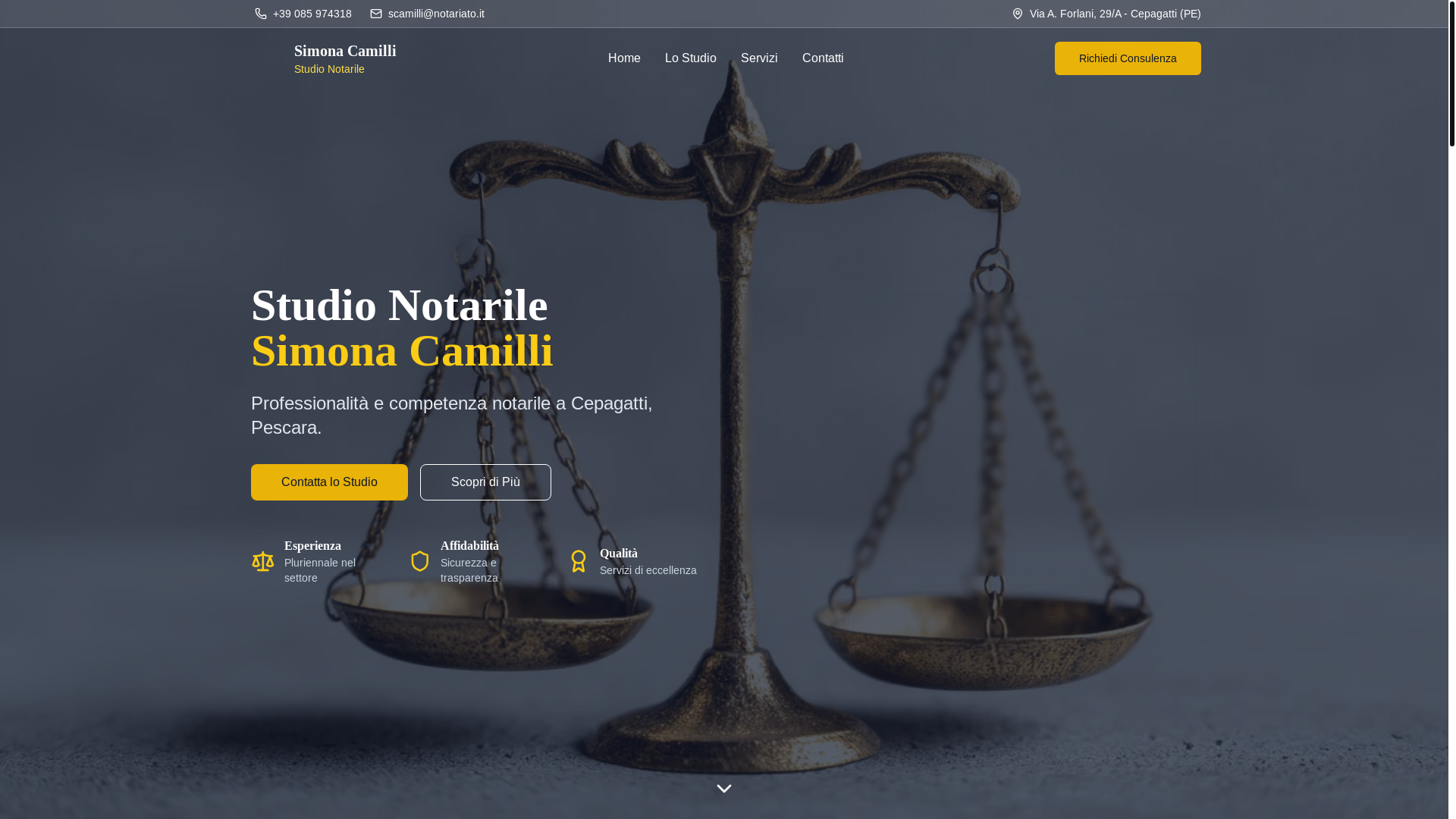 website screenshot of https://notaiosimonacamilli-it.pages.dev/