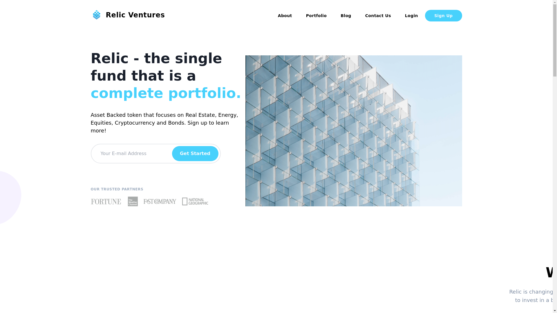 website screenshot of https://relic-beta-landing-page.pages.dev/