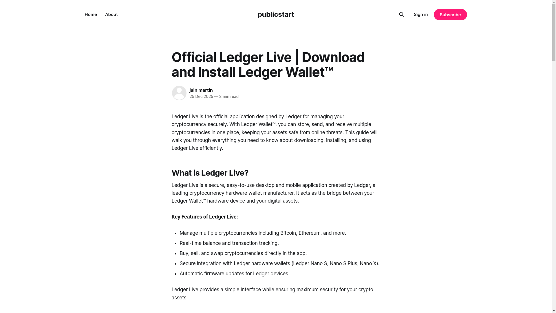 website screenshot of https://publicstart.ghost.io/live-start/