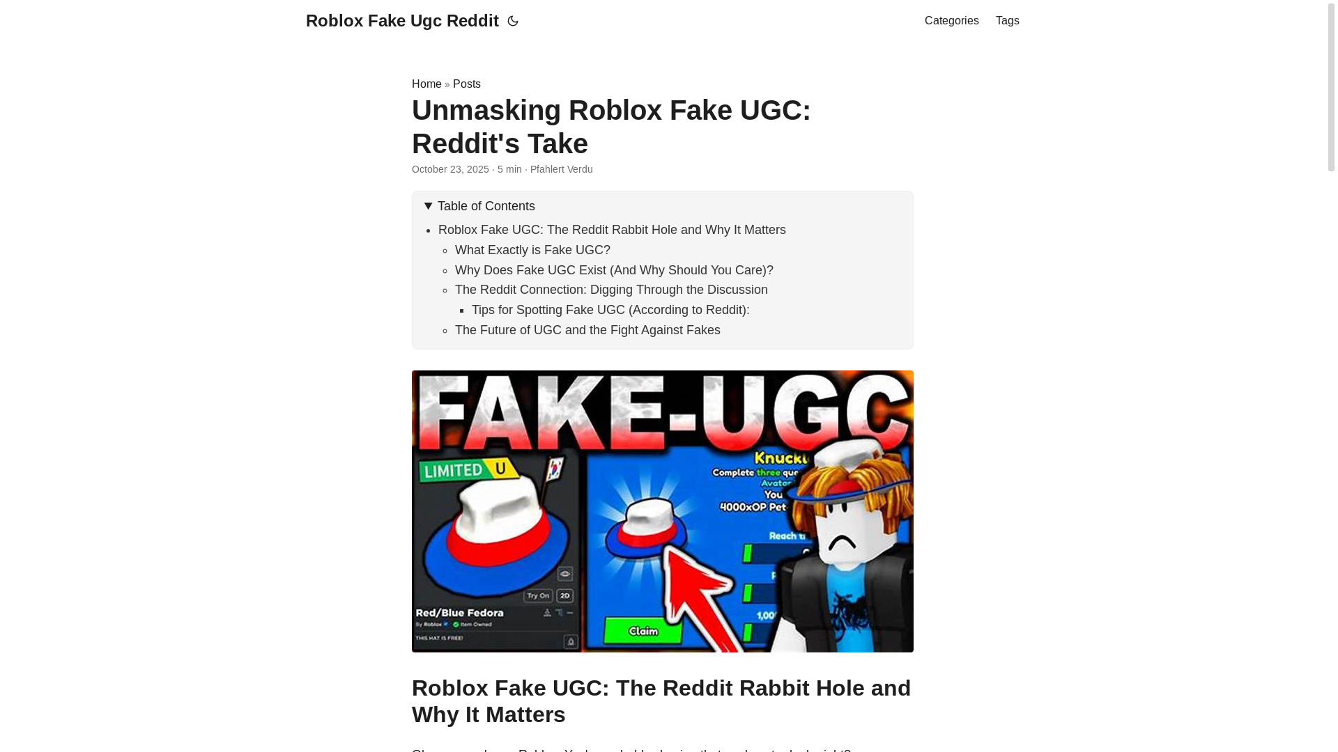 website screenshot of https://roblox-fake-ugc-reddit.pages.dev/