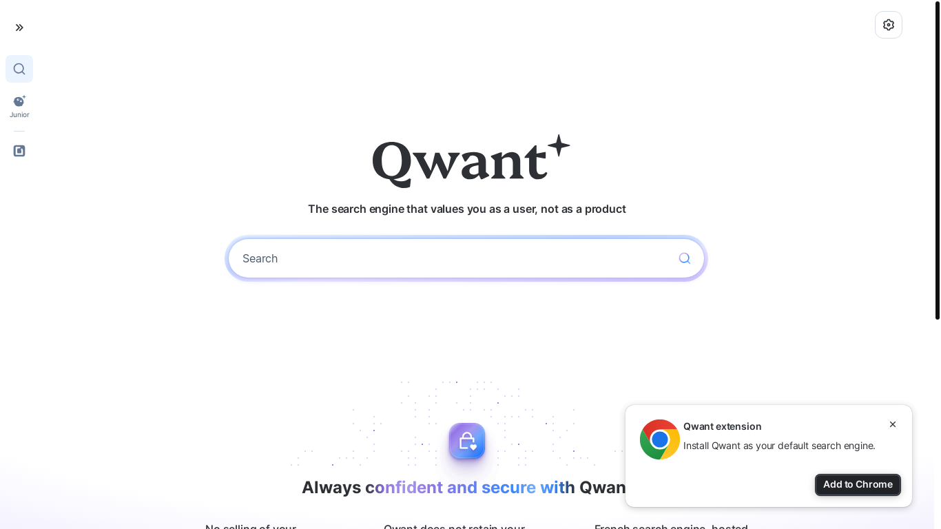 website screenshot of https://qwant.com/