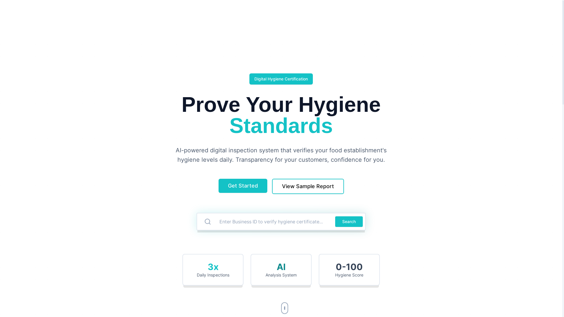 website screenshot of https://hygiascore.com/
