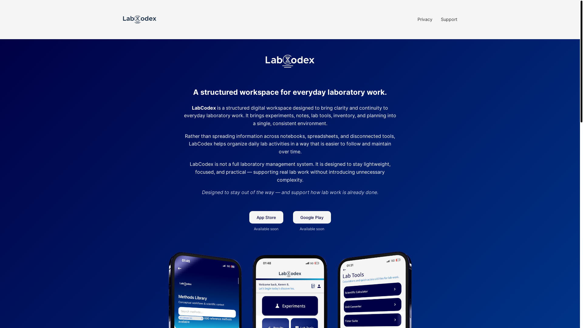 website screenshot of https://labcodexapp.pages.dev/