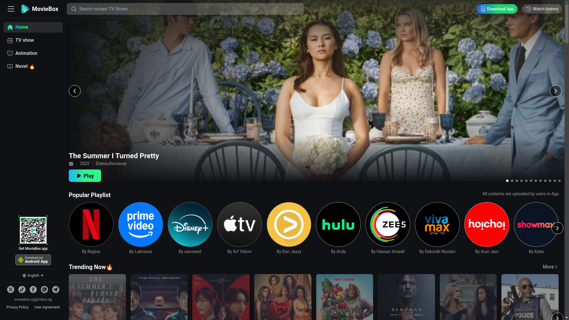 website screenshot of https://moviebox.ng/
