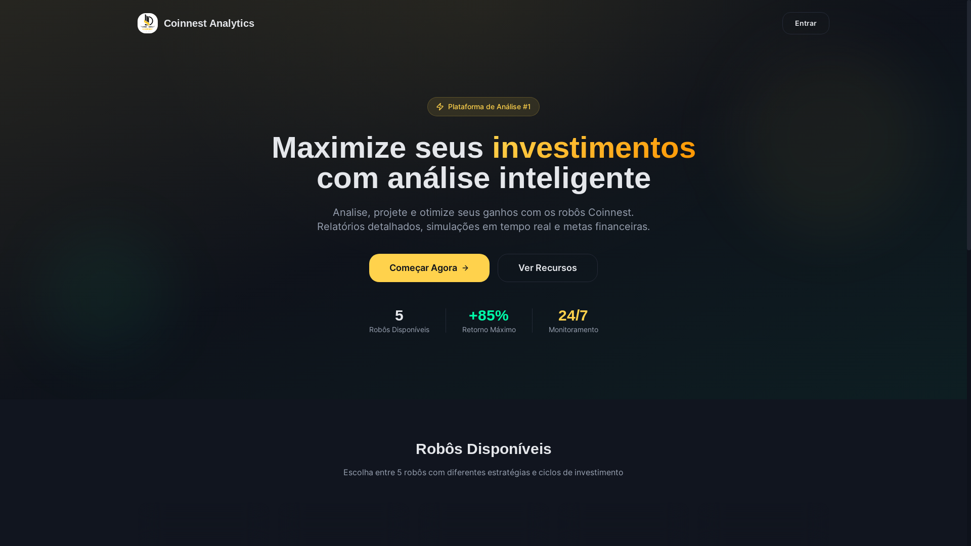 website screenshot of https://coinnestanalytics.com/