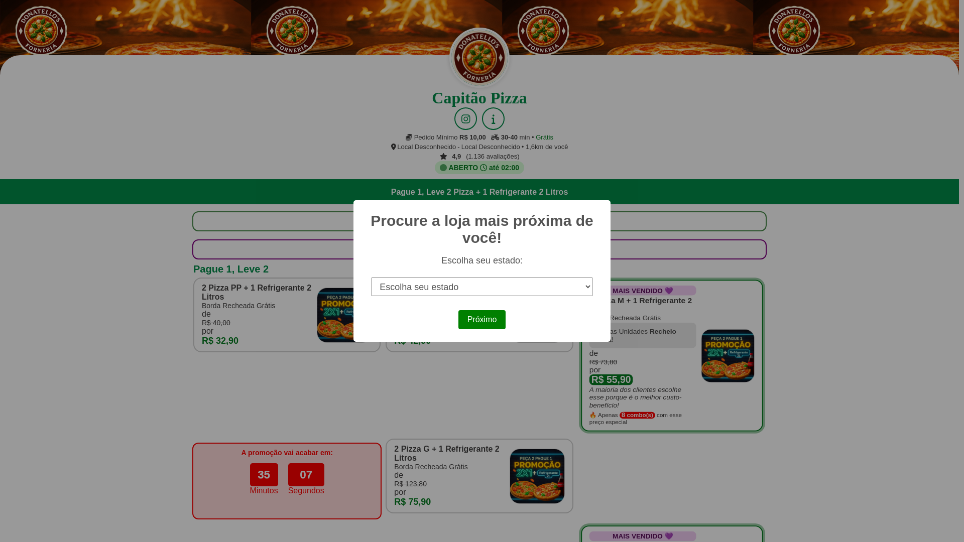 website screenshot of https://donatellos-pizzaria-premium-ahv.pages.dev/