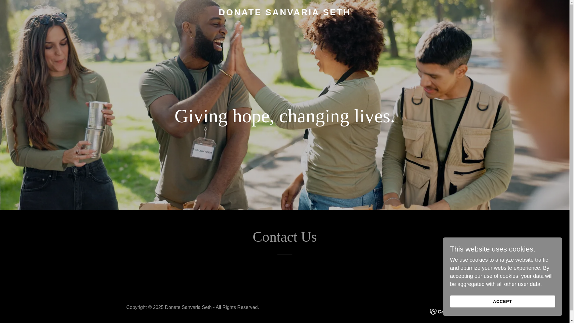 website screenshot of https://donatesanvariaseth.in/
