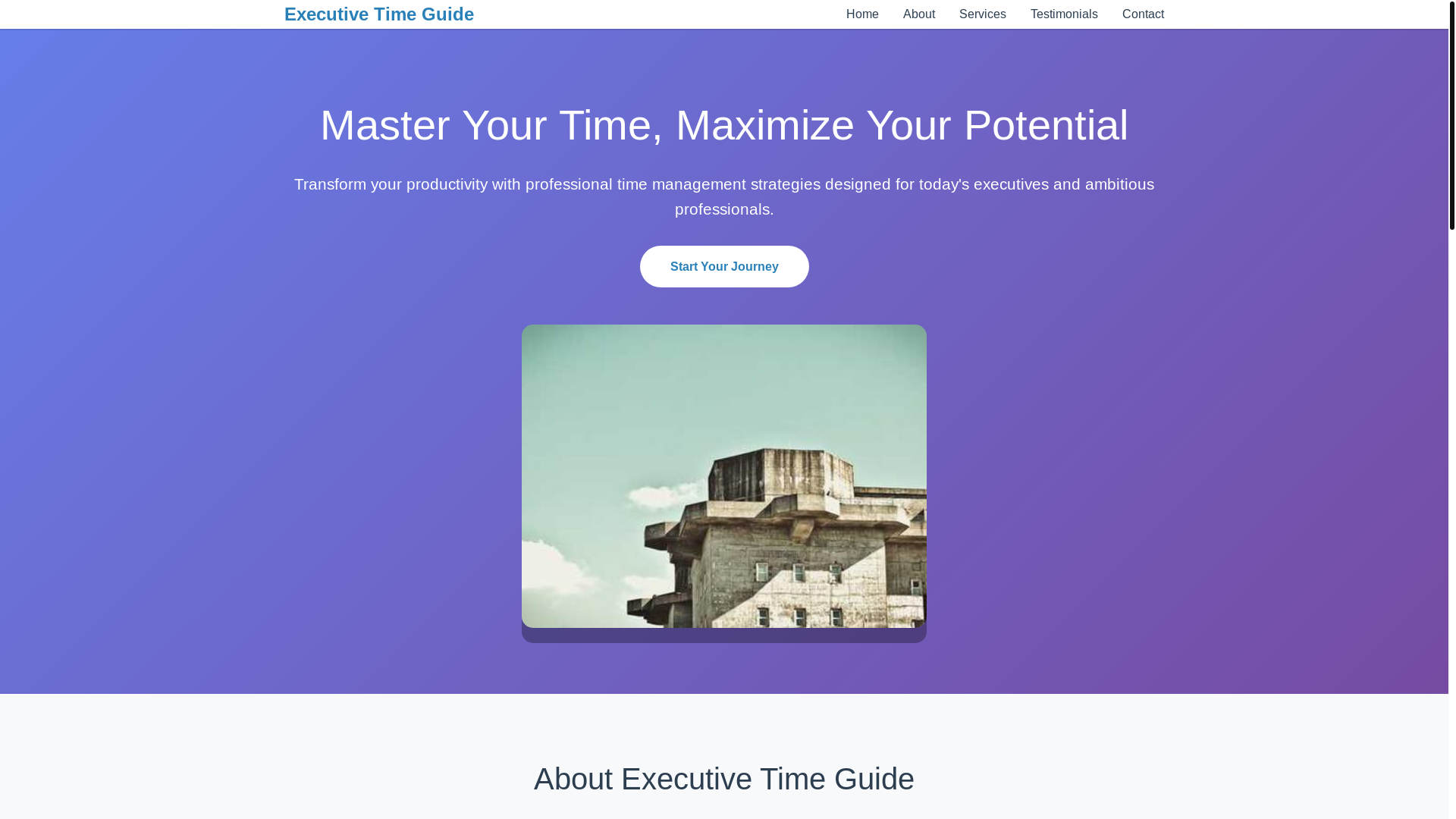 website screenshot of https://executivetimeguide.courses/