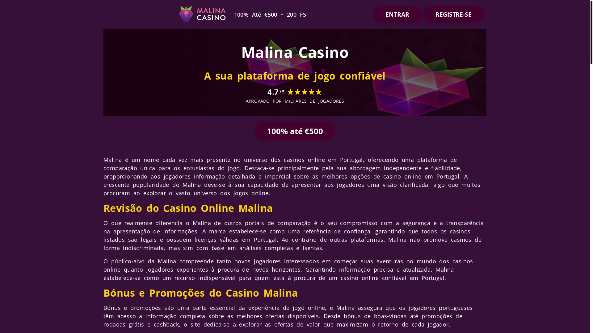 website screenshot of https://casino-malina-pt.pages.dev/