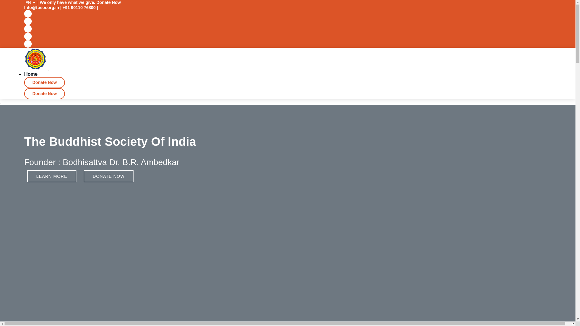 website screenshot of https://buddhistsocietyofindia.org/