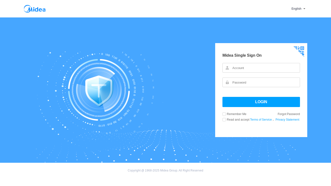 website screenshot of https://perm.midea.com/