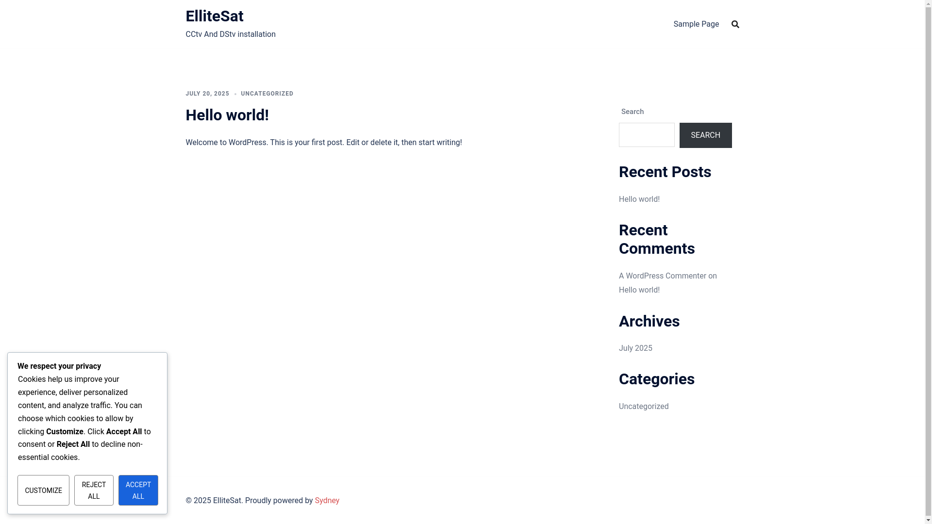 website screenshot of https://elitesat.co.za/