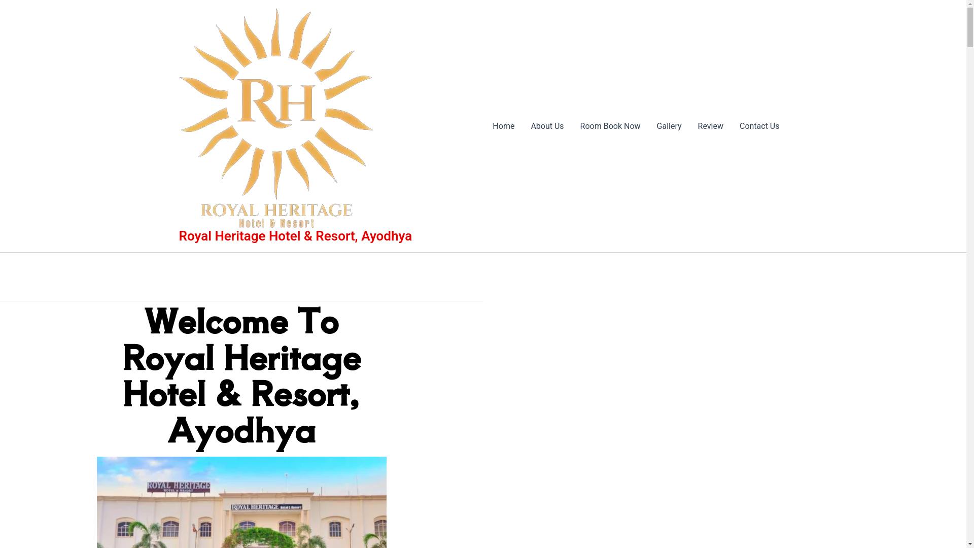 website screenshot of https://royalheritegeayodhya.in/