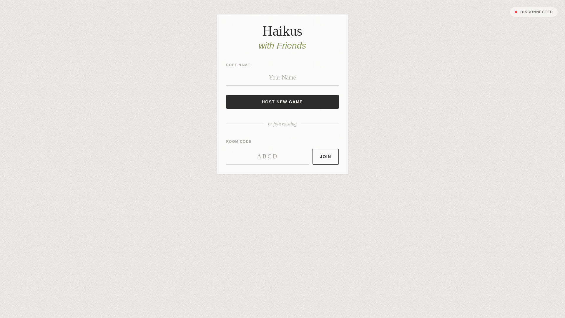 website screenshot of https://haikuswithfriends.com/