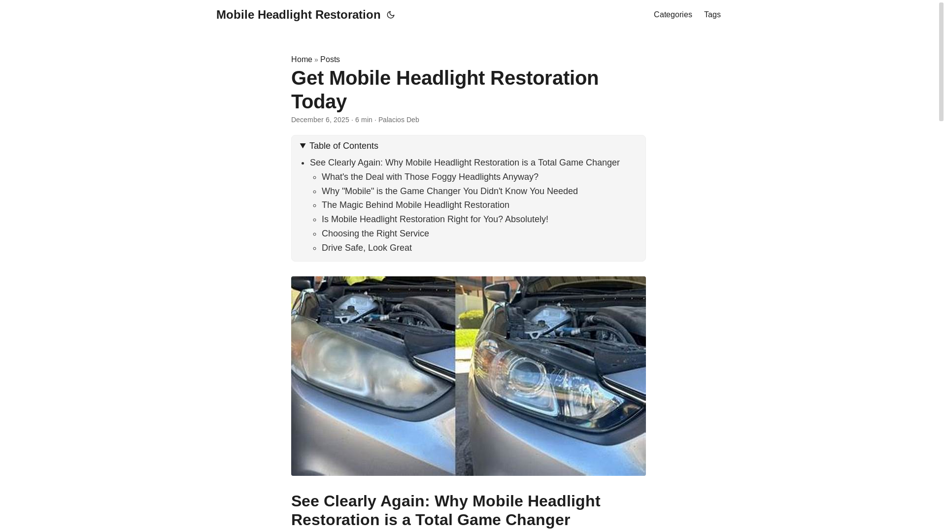 website screenshot of https://mobileheadlightrestoration2.pages.dev/