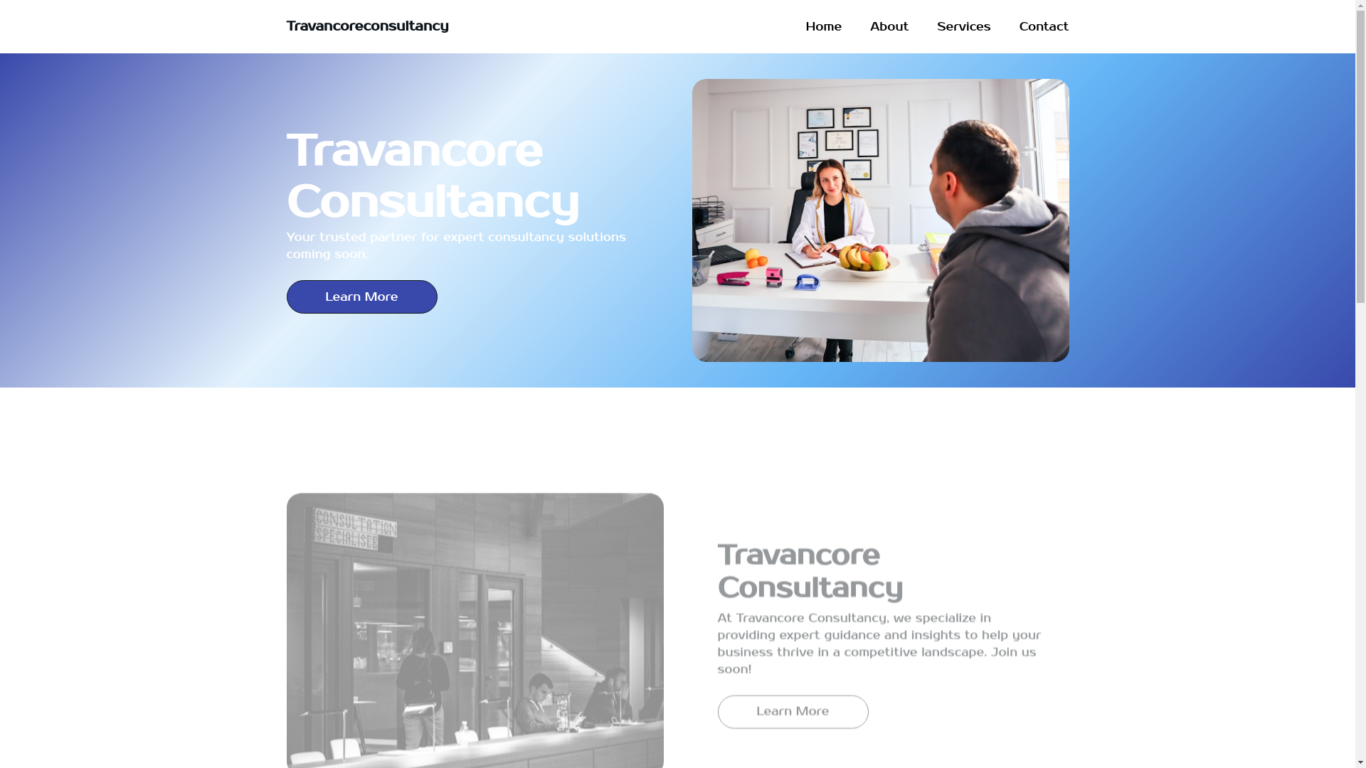 website screenshot of https://travancoreconsultancy.com/