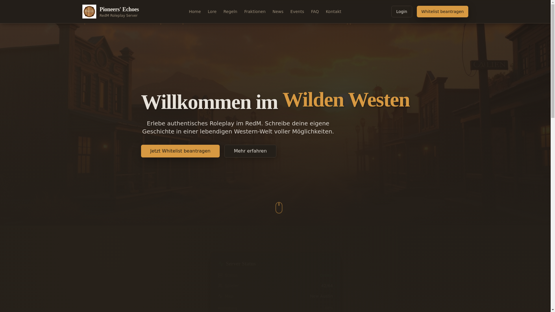 website screenshot of https://pioneers-echoes.de/