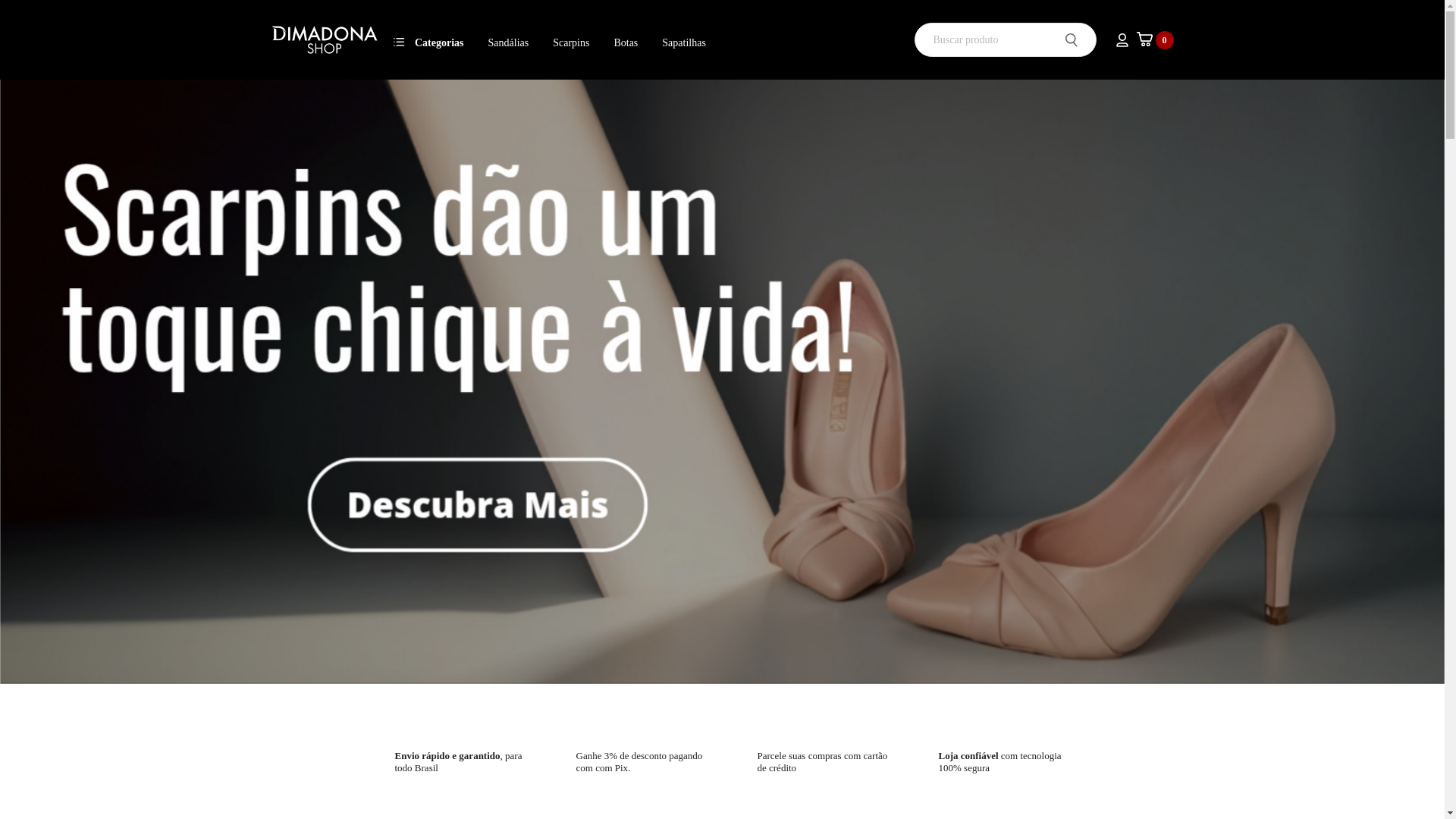 website screenshot of https://dimadonashop.com.br/