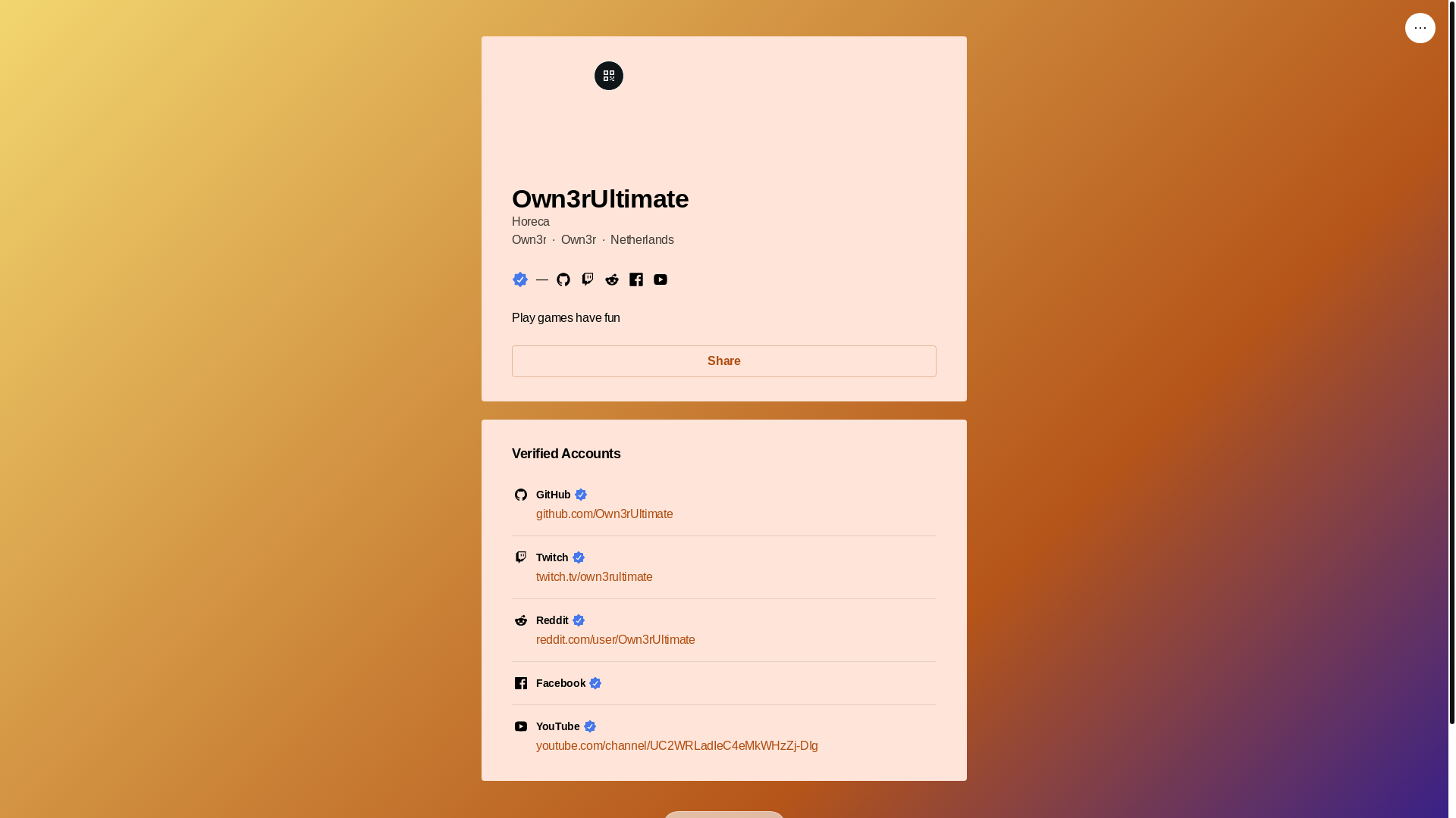 website screenshot of https://own3rultimate.link/