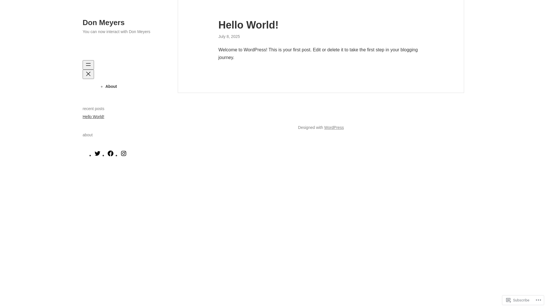 website screenshot of https://donmeyersai.com/