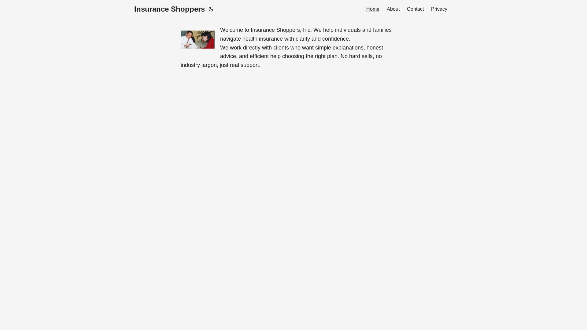 website screenshot of https://insuranceshoppers-site.pages.dev/