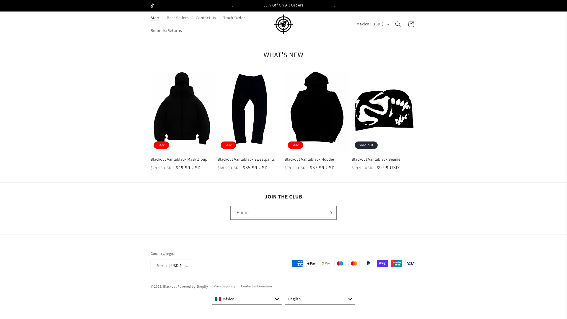 website screenshot of https://blackout-war.com/