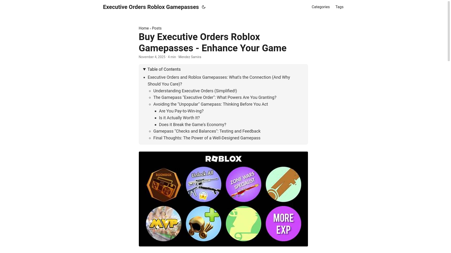 website screenshot of https://executive-orders-roblox-gamepasses.pages.dev/