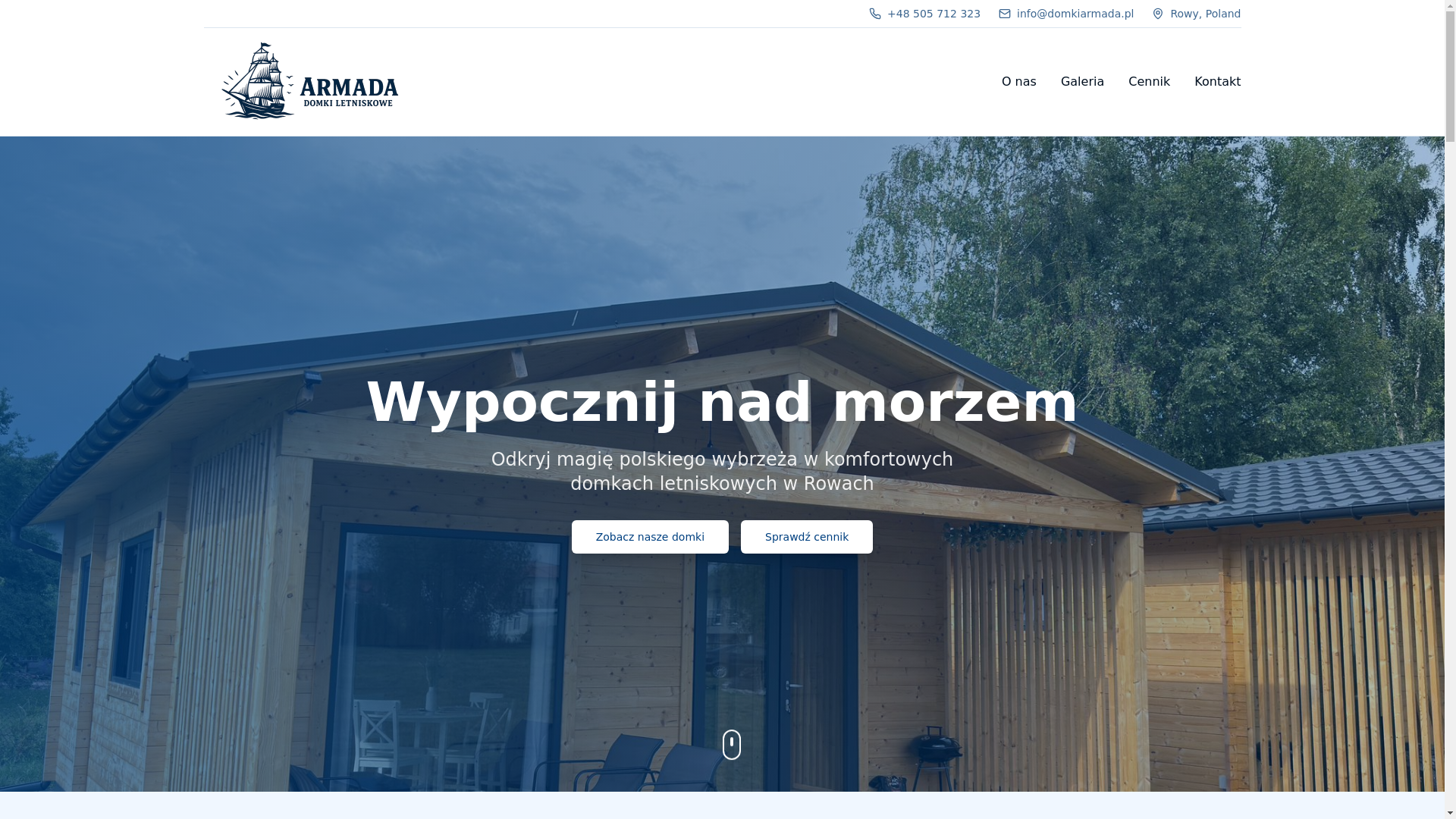 website screenshot of https://domkiarmada.pl/