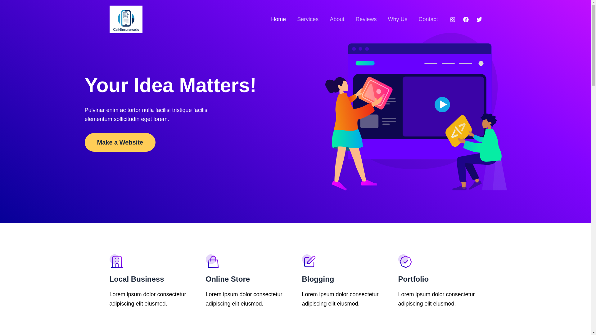 website screenshot of https://call4insurance.io/
