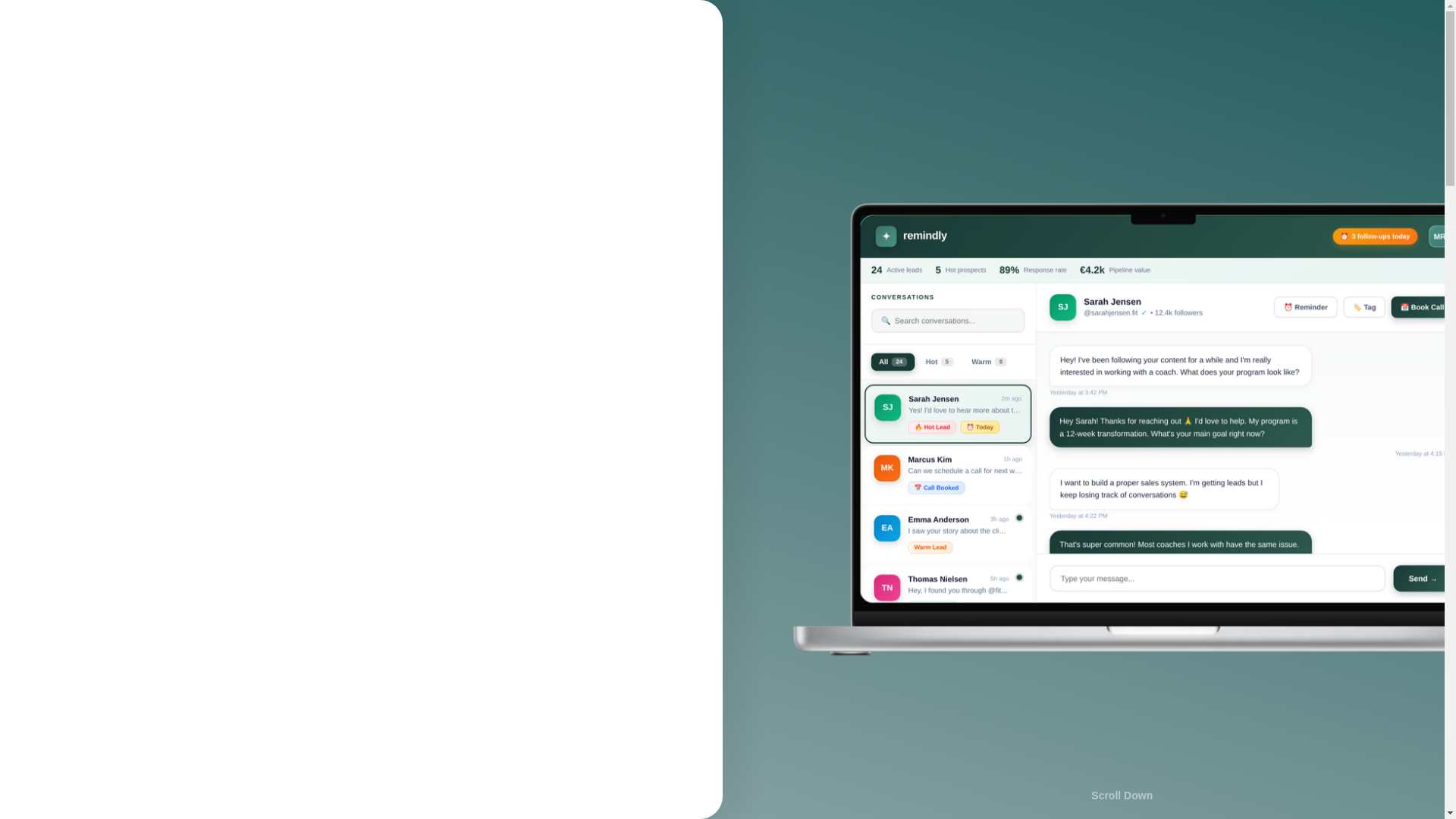 website screenshot of https://getremindly.app/