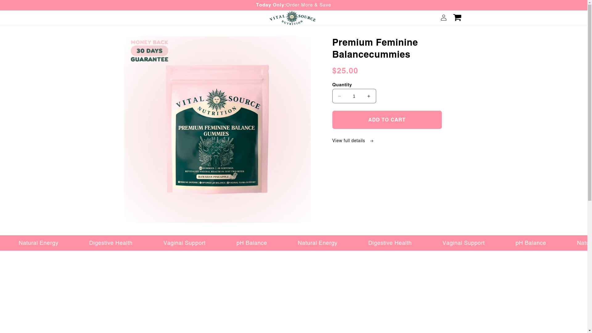 website screenshot of https://vitalsourcegummies.net/