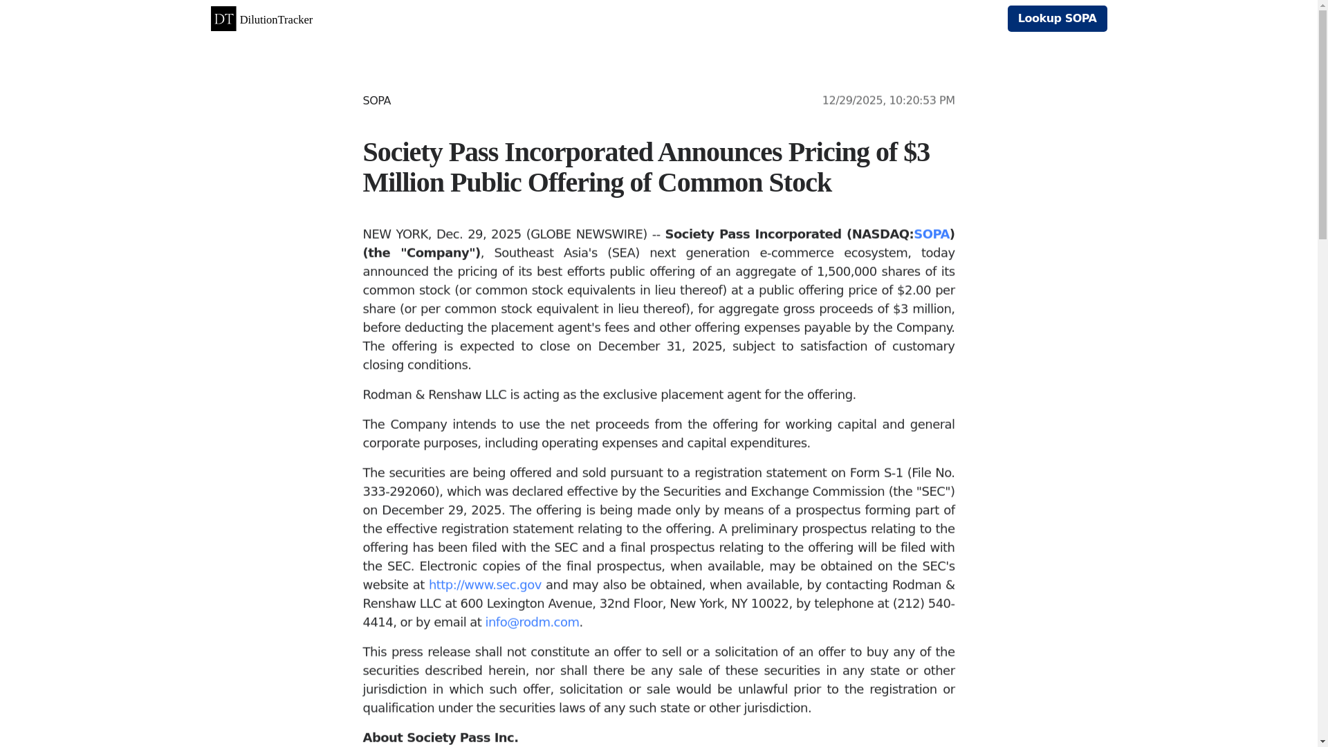 website screenshot of https://dilution.news/01d58ee97e518605714ad6c84a734500