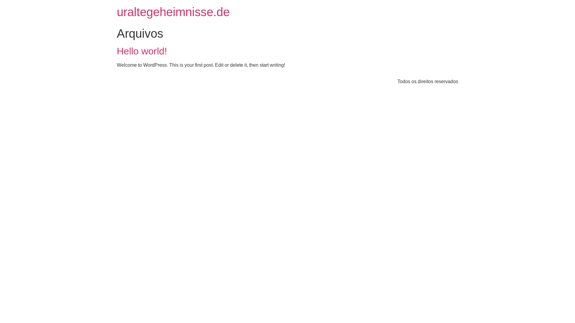 website screenshot of https://uraltegeheimnisse.de/