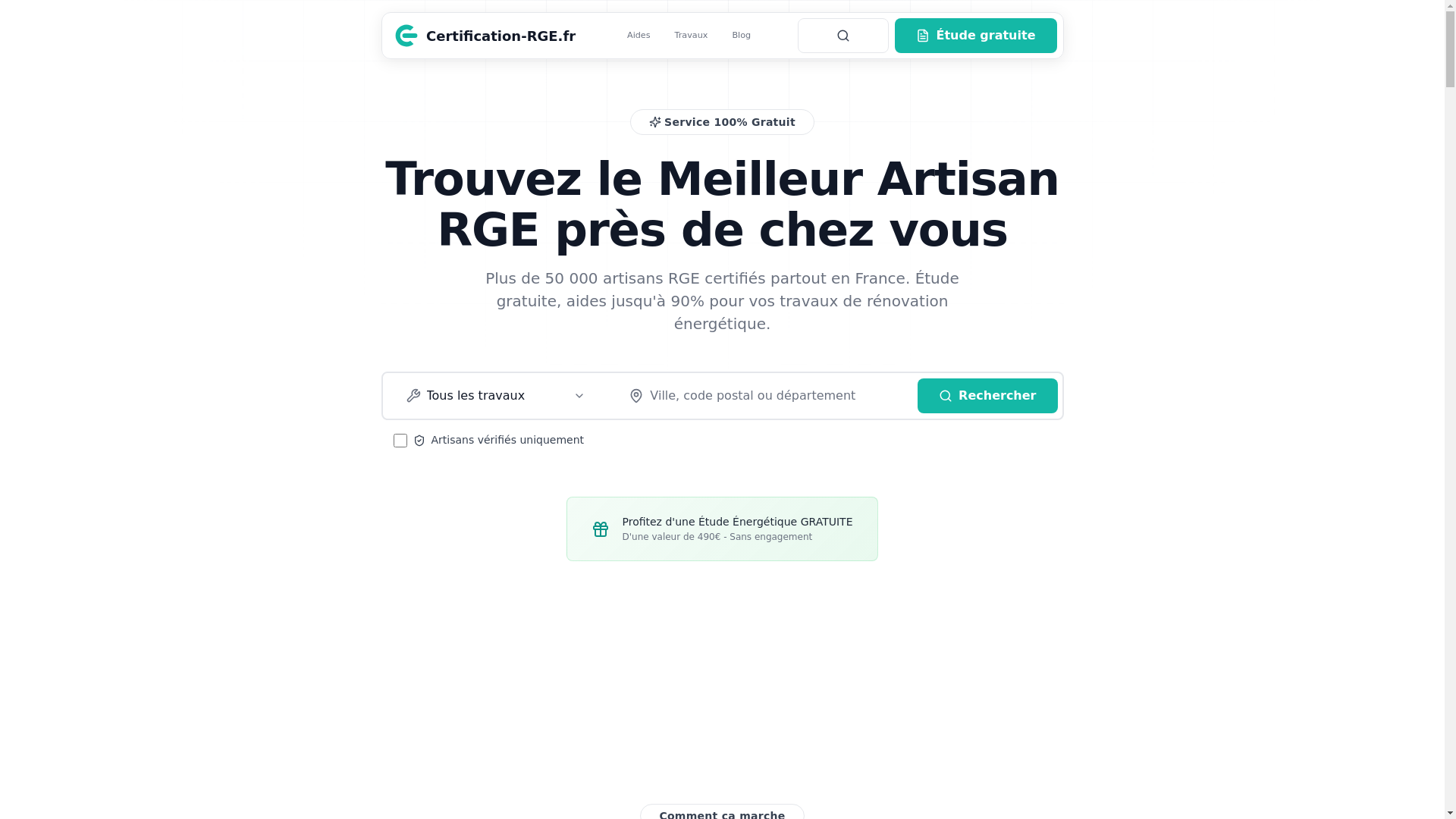 website screenshot of https://certification-rge.pages.dev/