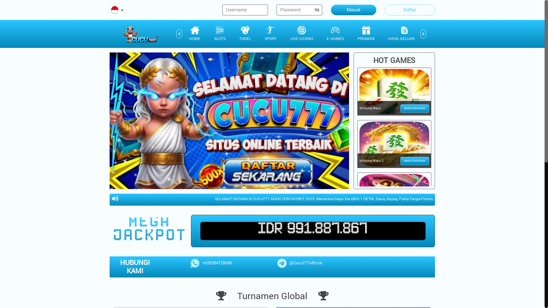 website screenshot of https://tembakampcucu777.pro/