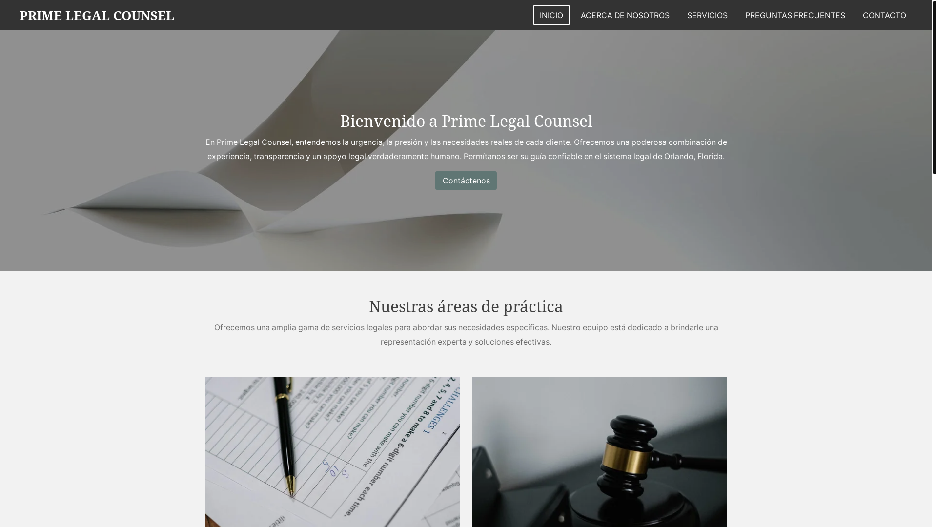 website screenshot of https://primelegalcounsel.net/